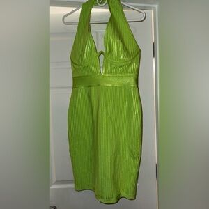 Lime Green Halter Dress